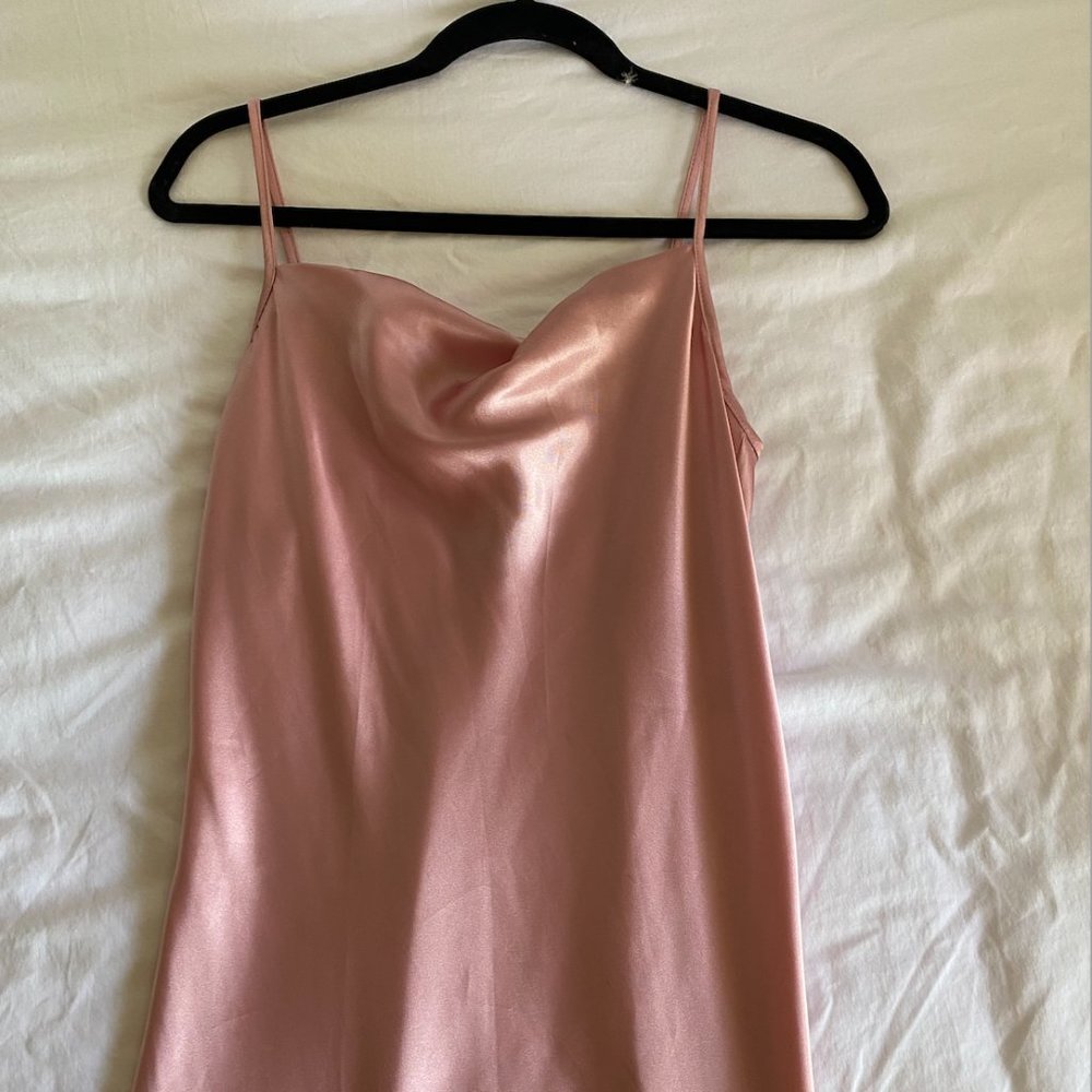 Bebe Midi Pink Cowl-Neck Dress